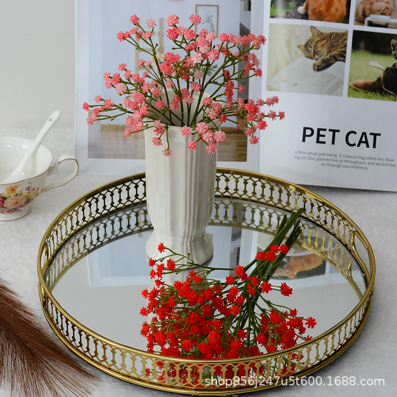 Simulación Gypsophila decoración de bodas estilo ins ramo de ramo de flores de goma suave sensación Gypsophila flor artificial flor falsa al por mayor