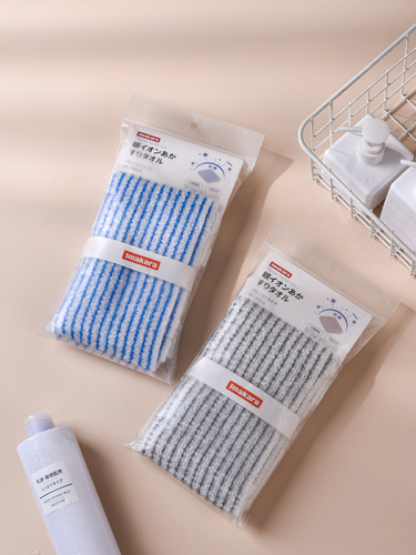 Silver ion antibacterial absorbent loofah back scrubber long strip for women, soft back scrubber, removes gray and mud, double-sided back scrubber