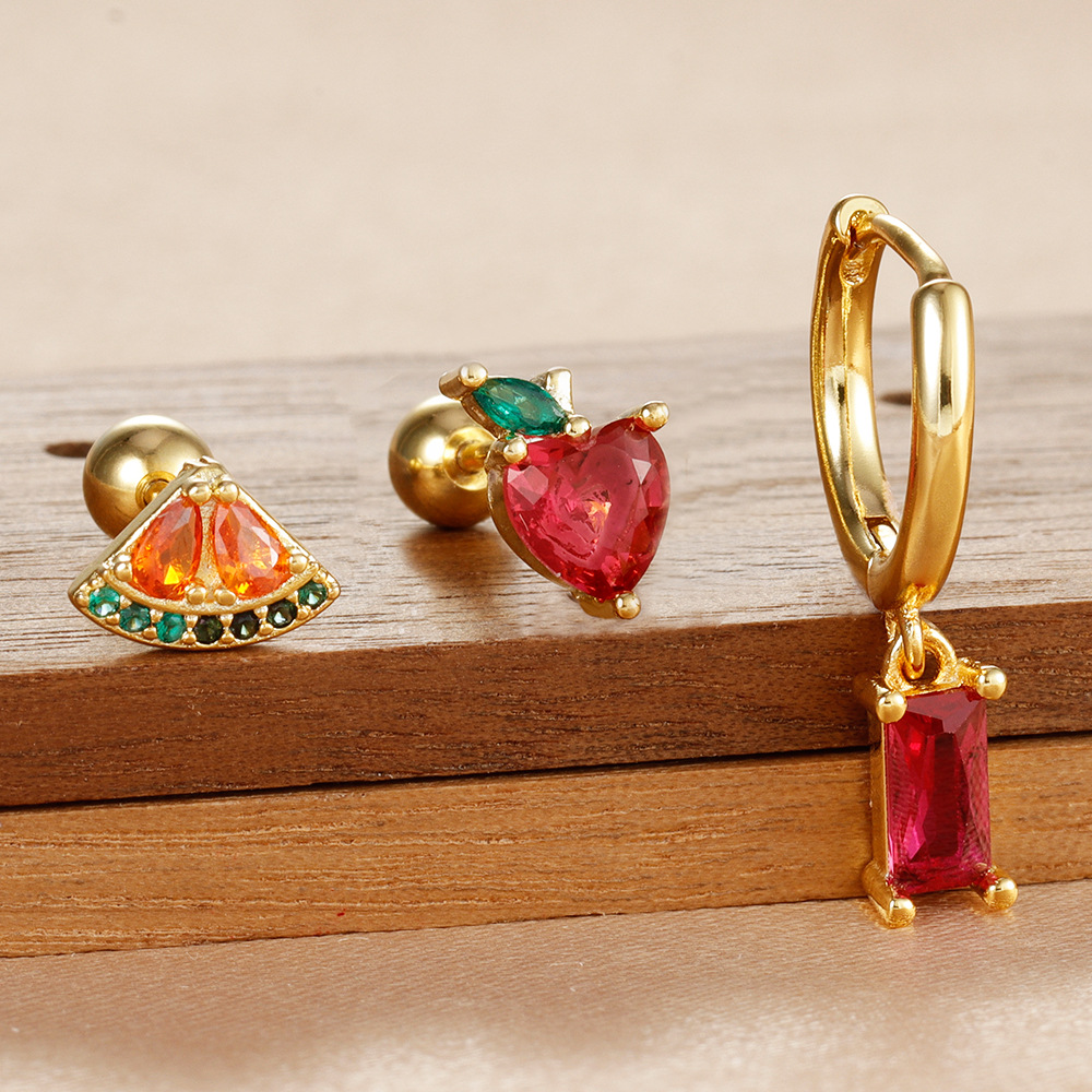 10g Weight 1 Set Elegant Streetwear Geometric Water Droplets Plating Copper Drop Earrings Earrings Ear Studs