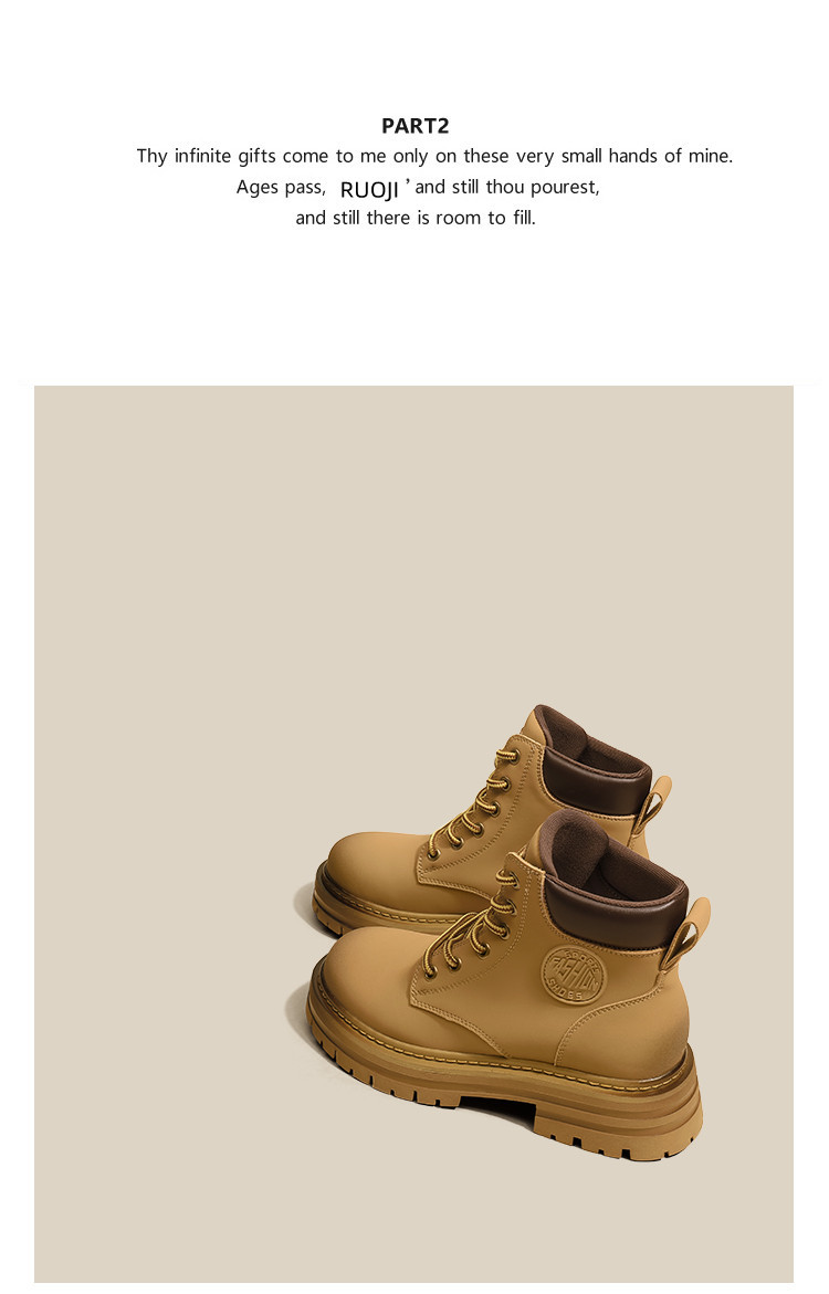 Women's Martin Boots Thick Soled British Style Casual Work Boots_voghion.com