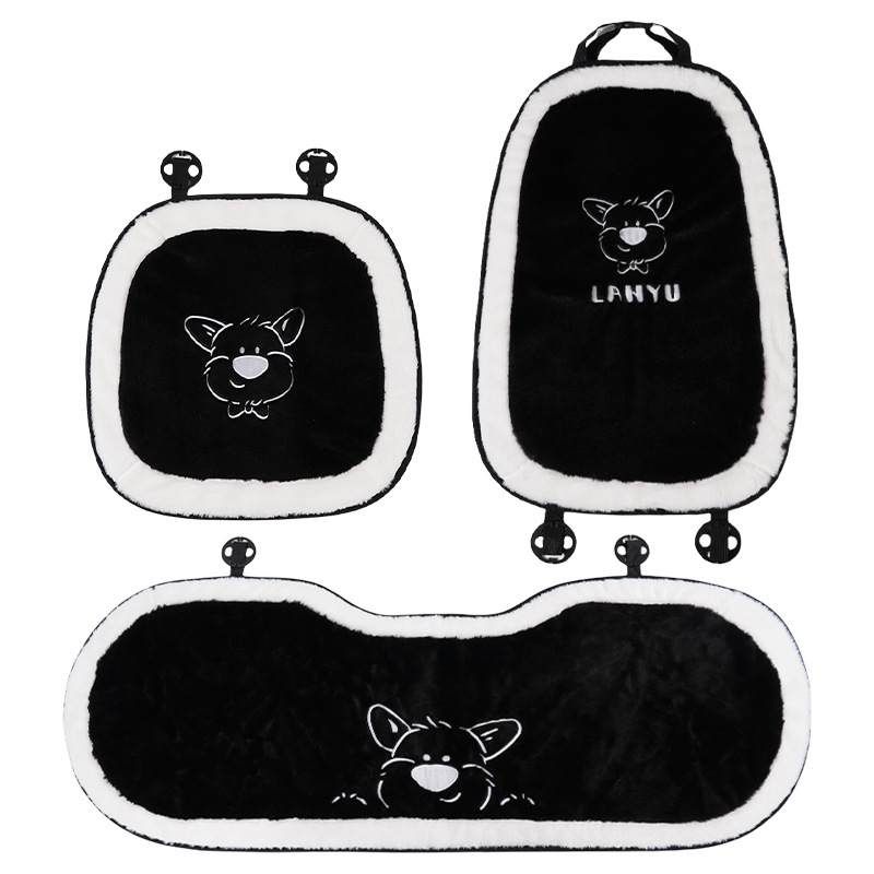 Høst- og vinterbilsetepute kreativ bilsetepute kaninhår søt tegneseriehund bil varmt, sklisikkert setetrekk_voghion.com