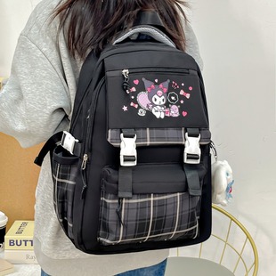 Kuromi Schoolbag Student Korean Version Cute Cartoon Print Girl Backpack Large Capacity Junior High School Popular Backpack
