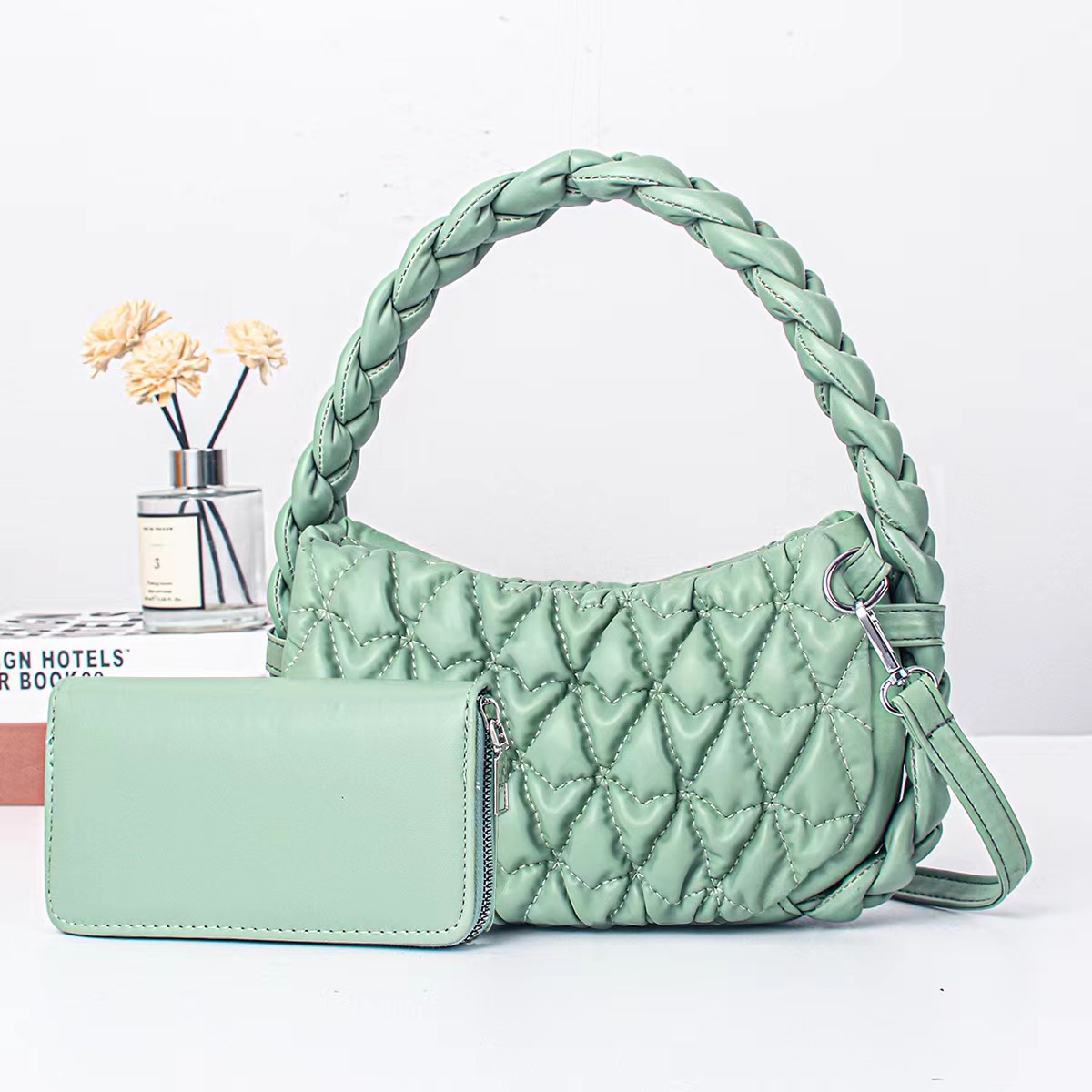 Women's Pleated Underarm Shoulder Bag With Wallet For Every Day_voghion.com
