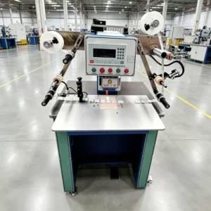 Jukai HF-00568 Автоматическая машина для рулонной печати и горячего прессования. Машина для горячего тиснения тканых этикеток. Высокоточное фотоэлектрическое позиционирование.
