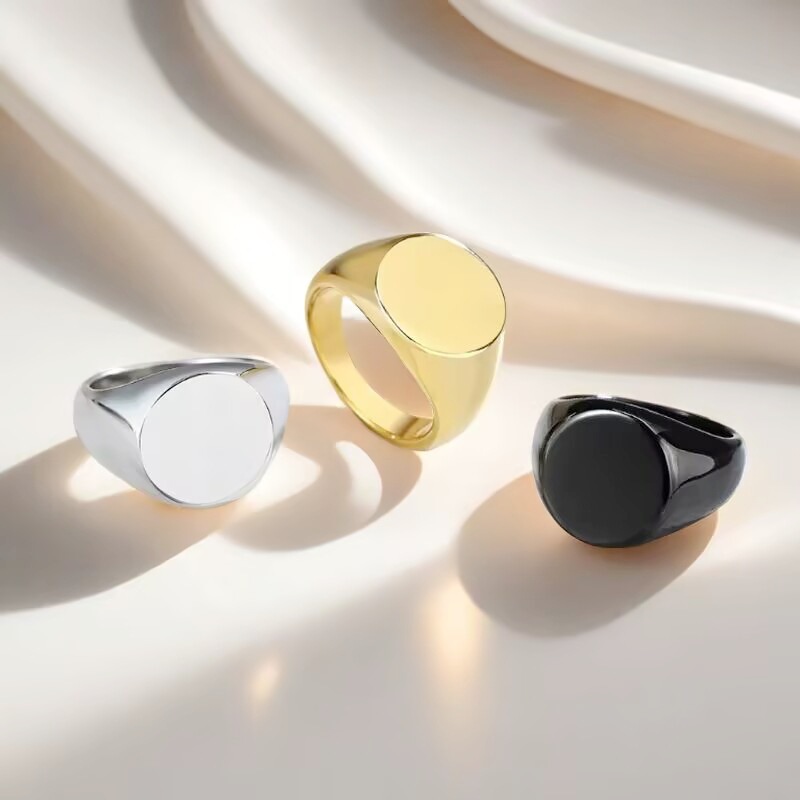 A cold wind pattern seal ring Europe and the United States simple titanium steel men's ring fashion Amazon jewelry wholesale