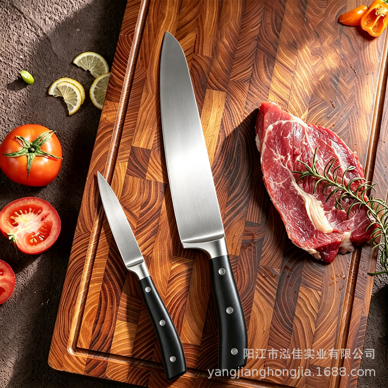 Cross-border single steel head tool set steel head ABS handle Western style stainless steel chef knife sharp commercial chef knife
