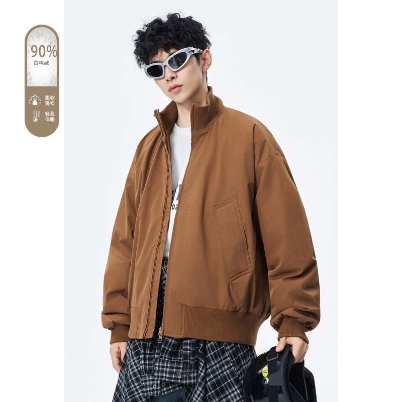 Down Jacket American Retro Silhouette Pilot down Jacket Men's Winter New Trendy Brand