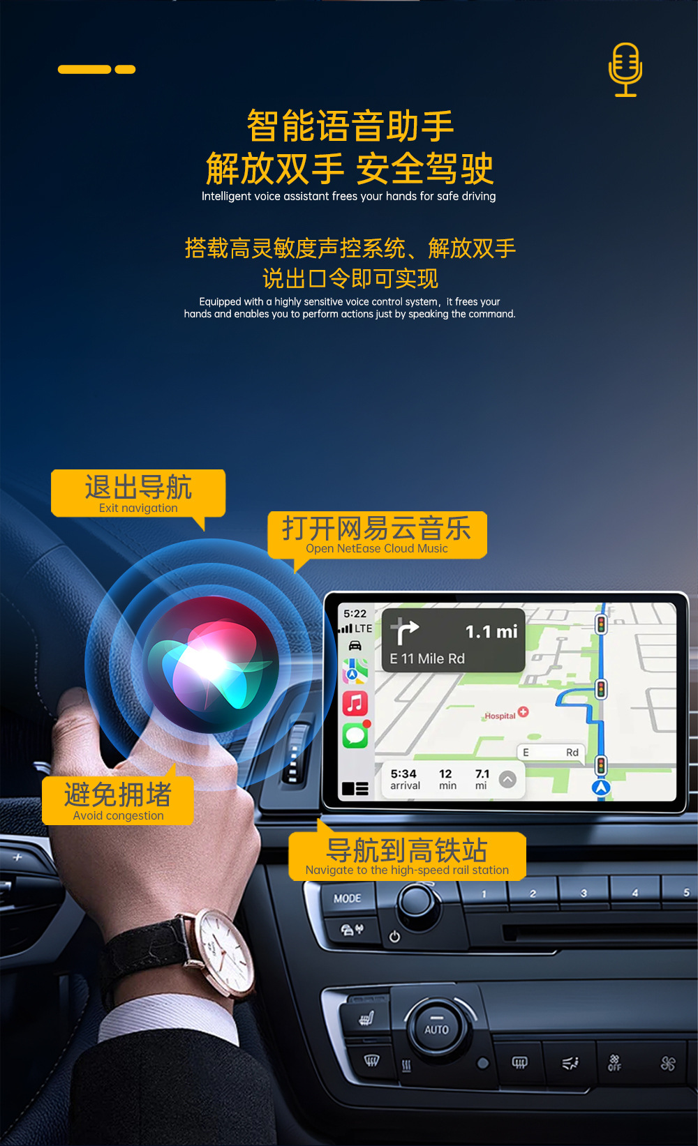Cross-Border Car-Machine Connectivity Box Four-In-One Apple Android Screen Mirroring Reverse Control Smart Wireless Carplay Box