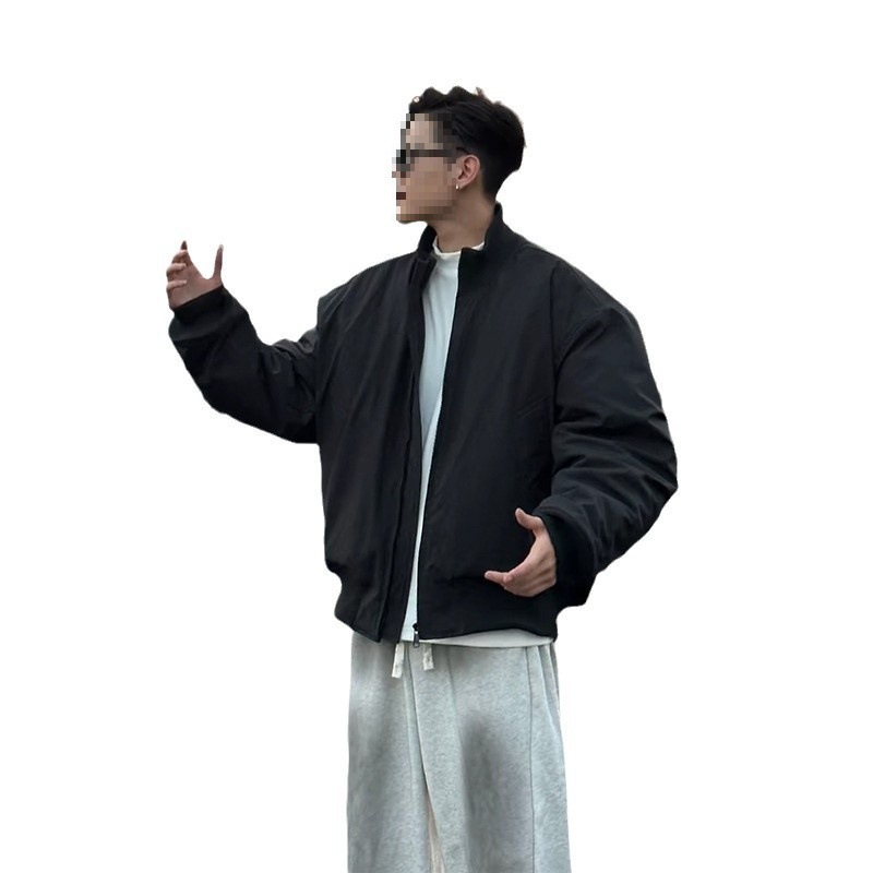 미국 폭격기 자켓 코튼 패딩 재킷 남자 겨울 두꺼운 코튼 의류 핀 코튼 재킷 클린핏 칼라 쇼트 야구 세트