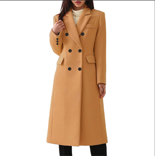 Autumn and winter European long large size woolen coat for women, eBay woolen coat, seven-color eight-size woolen coat