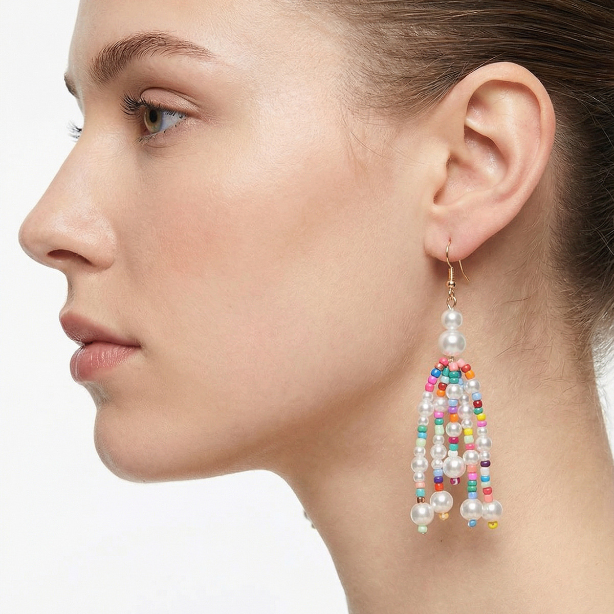 Ethnic retro creative design earrings from pearl