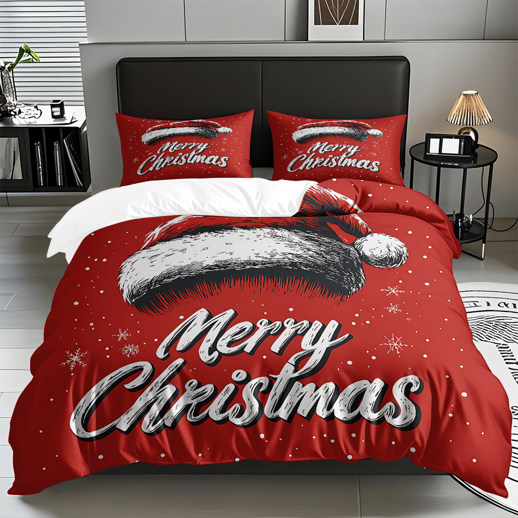 Impresión digital 3D Kit de colcha de navidad muñeco de nieve alce piel fábrica de textiles caseros directa TEMU / JIT