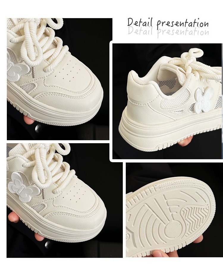 Atmungsaktive Weiße Sneaker Für Mädchen Leichte Freizeitschuhe_voghion.com