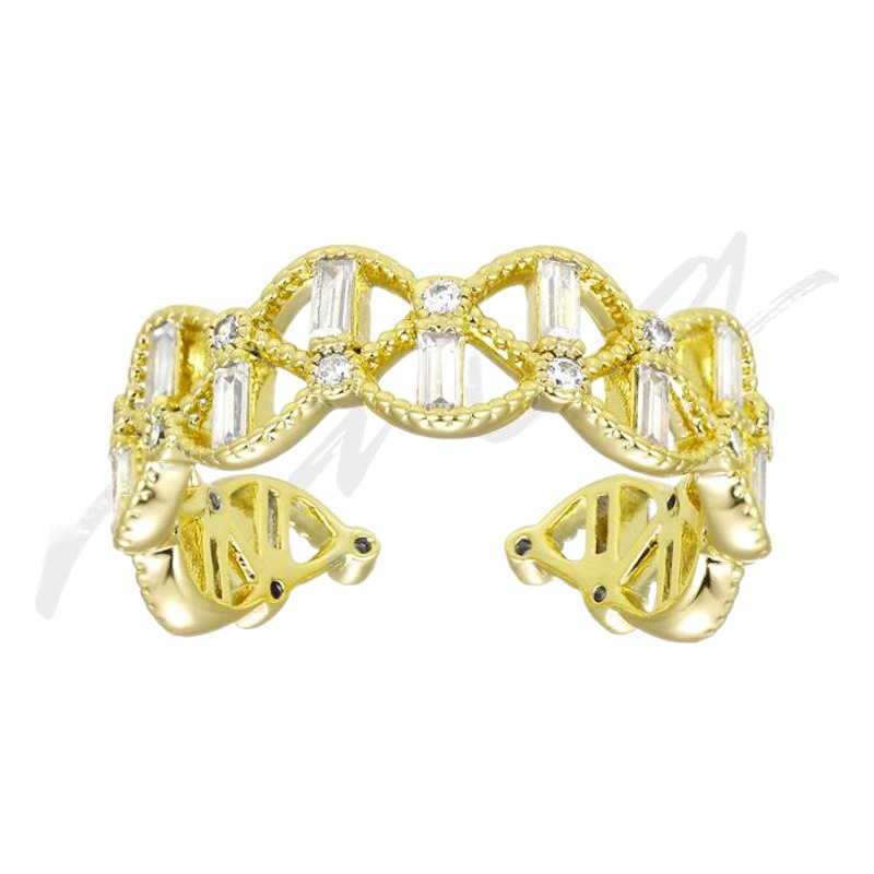 Xuping joyería de moda elegante hueco abierto anillo ajustable estilo coreano ins anillo de diseño femenino sentido nicho