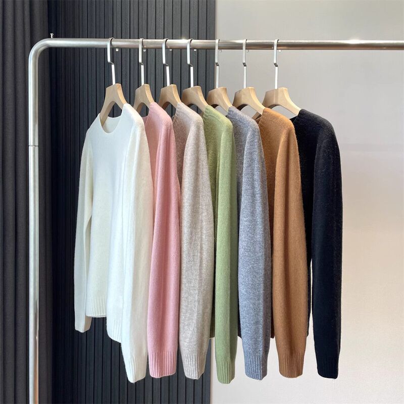 Penny Elegant Seamless Integrated Cashmere Sheep Wool Soft Waxy Warm Round Neck Long Sleeve Round Neck Long Sleeve Knitted Sweater
