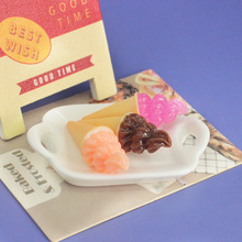 YQT仿真迷你蛋筒雪糕食玩树脂配件diy饰品冰淇淋冰箱贴奶油胶配件