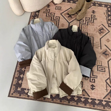 立领撞色袖子羽绒服外套5197