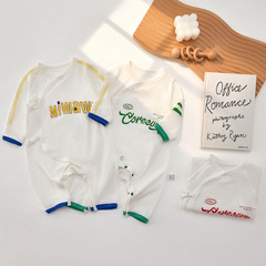 Newborn baby clothes summer thin size for first born boneless baby onesie modal butterfly dress infant monk's robe