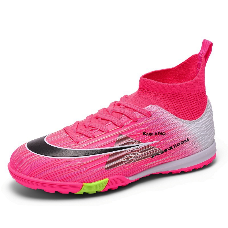 Zapatos de Fútbol de Caña Alta de Caucho Transpirables y Antideslizantes para Césped Natural y Artificial