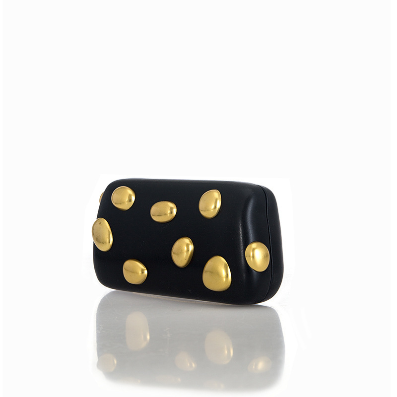 2026 New European and American Cross-Border Personalized Pebble-Inlaid Evening Dress Clutch Bag Versatile Shoulder Bag