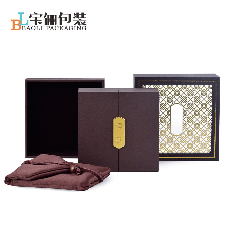 雙開傳承古法復古鏤空首飾盒黃金珠寶飾品盒文玩手串手鐲盒包裝盒