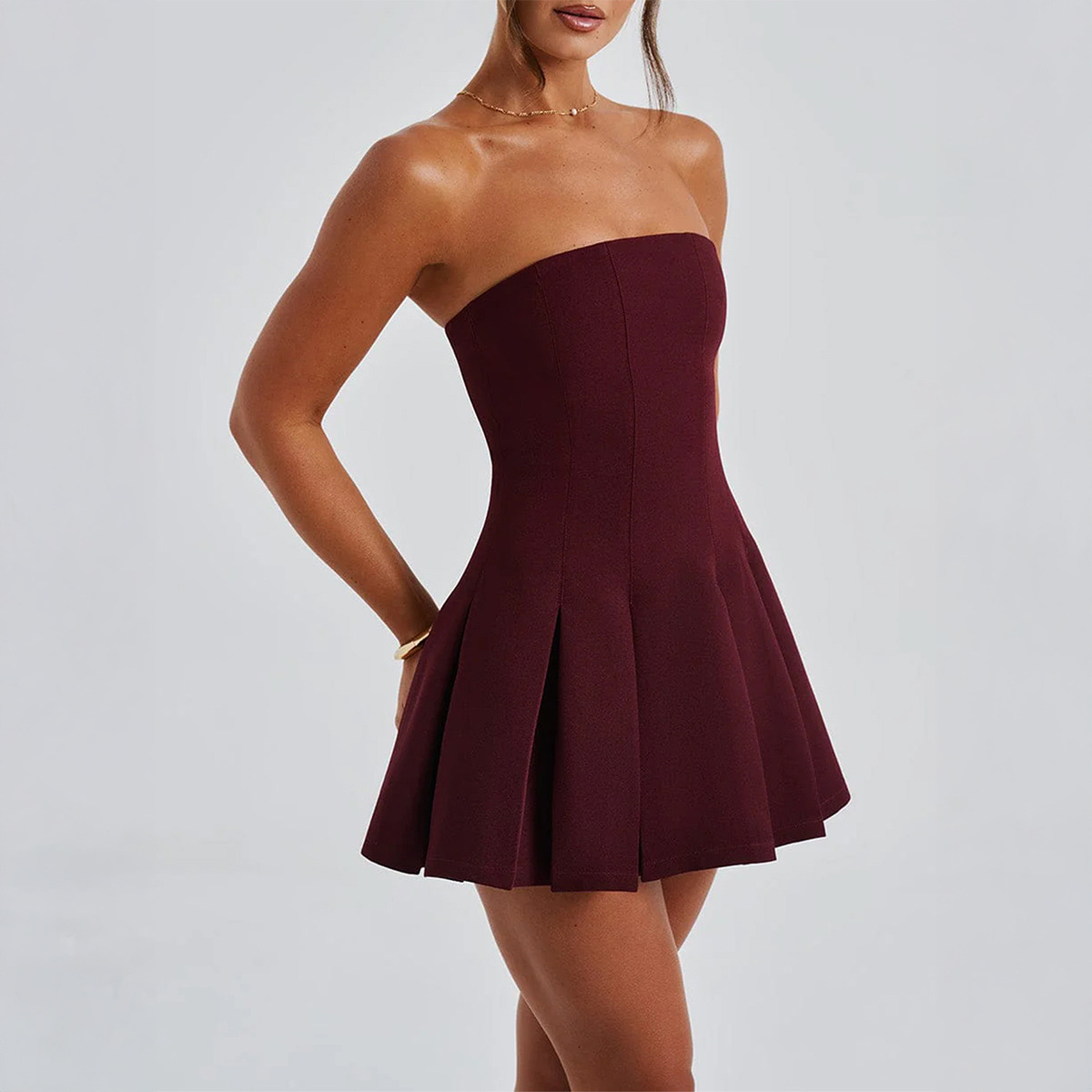 Women's Summer Elegant Mini Pleated Dress