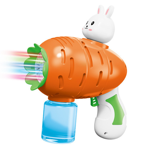 Cross-border radish rabbit bubble gun electric automatic light bubble machine children's outdoor bubble blowing toy wholesale