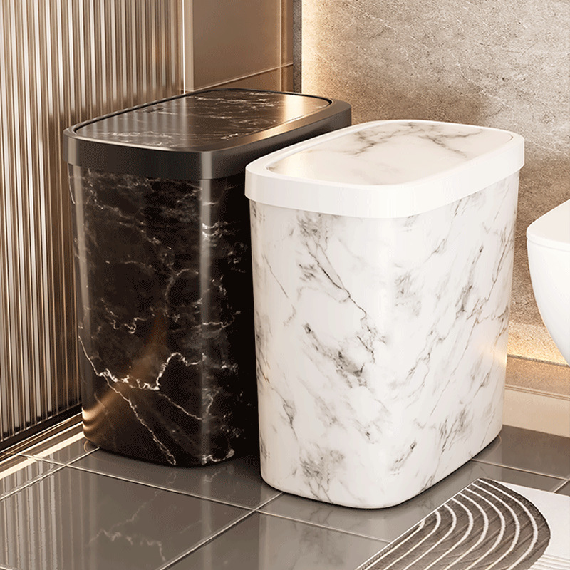 Slim Gap Trash Can for Home Use in Living Room, Bathroom, and Restroom; High-Value Wastebasket with a Lid, Press-Type, Light Luxury Storage Bin