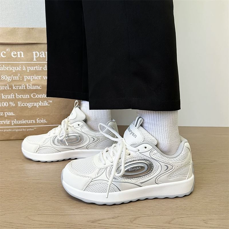 2025 новый студенческий повседневный легкий тренд сетчатая дышащая беговая обувь женская корейская версия винных уличных кроссовок летом