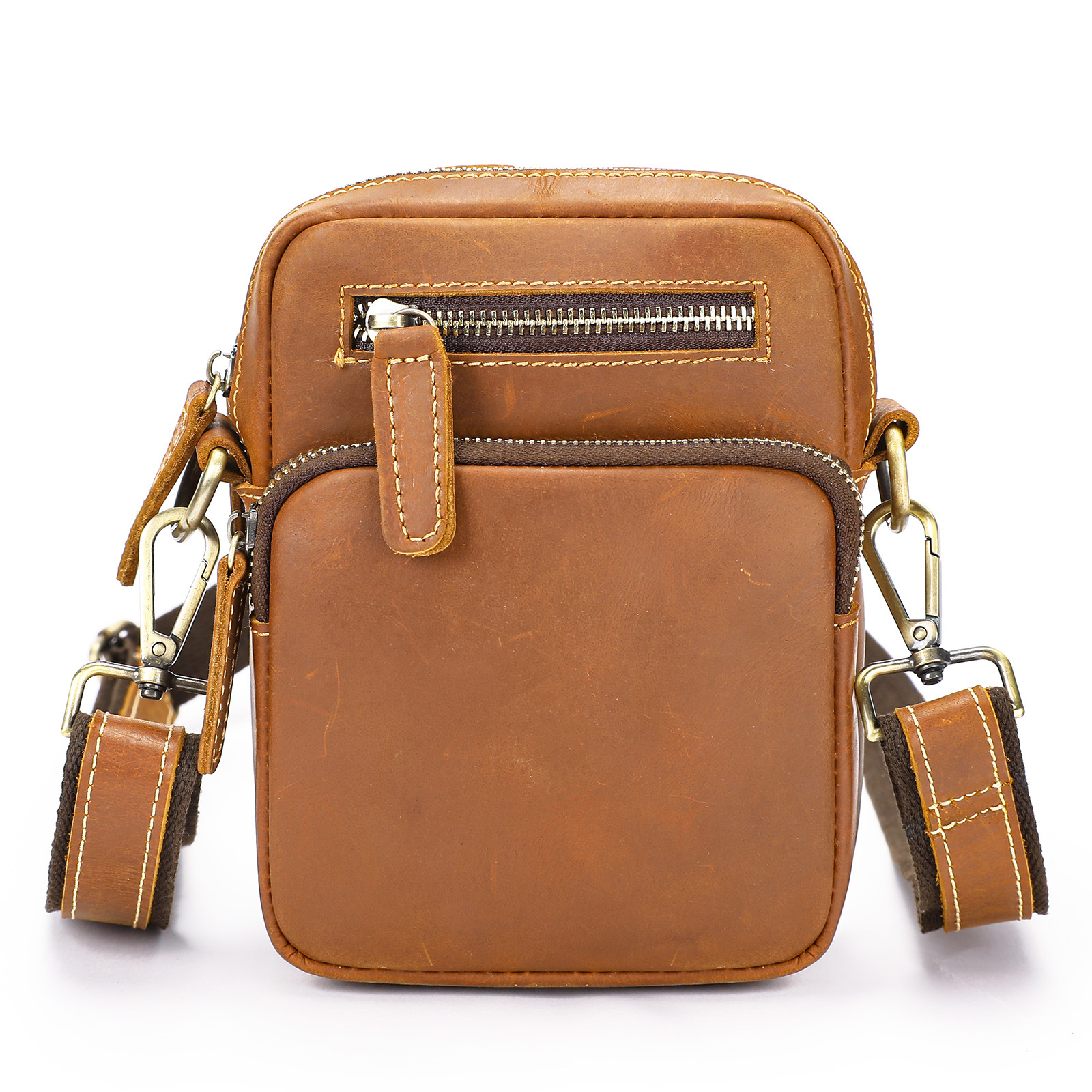 Ventas transfronterizas calientes de cuero para hombres mochila deportiva al aire libre mochila texturizada retro colección de bolsos de hombro