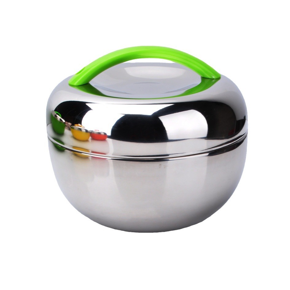 Caja de almuerzo aislada de acero inoxidable Caja de almuerzo práctica aislada de doble capa Caja de almuerzo de manzana portátil de múltiples capas Regalo LOGO