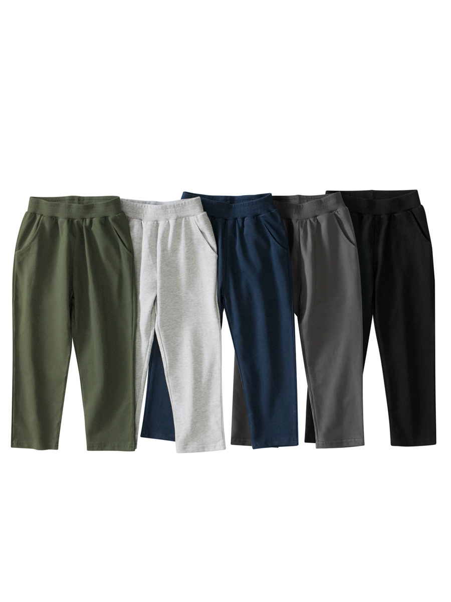 27 niños ropa de los niños otoño nuevos Pantalones deportivos de los niños de algodón recto color sólido transfronterizo suministro de transmisión en vivo de una sola pieza image 3