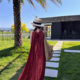 Red Neck dress Women's Summer New Holiday Style Design Back Lace-up Elegant Loose Chic Long Dress