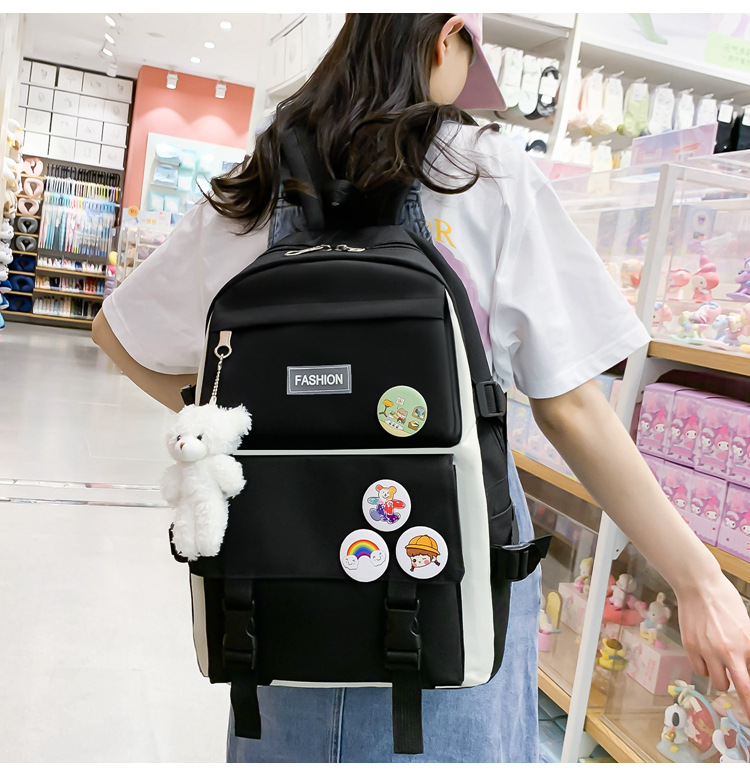 Solid Color Casual School Daily School Backpack display picture 2