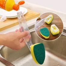 带手柄锅刷清洁刷【刷锅神器】厨房子洗碗海绵自动加液刷锅器洗