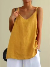 L 31718 Linen Sleeves Tank Top Women ����������� �羳��