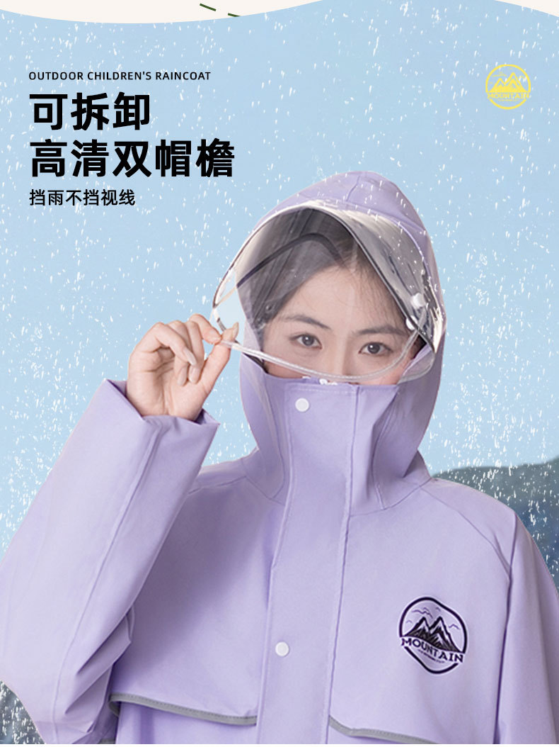 Kids raincoat, long length for cycling and school