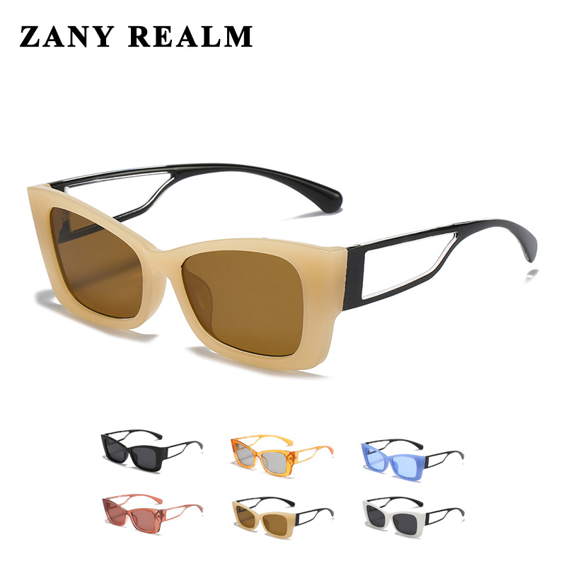 Nuevo Xiaoxiang retro CAT EYE sunglasses cross-border contraste color hueco leche té online emisión en vivo gafas de sol fabricante