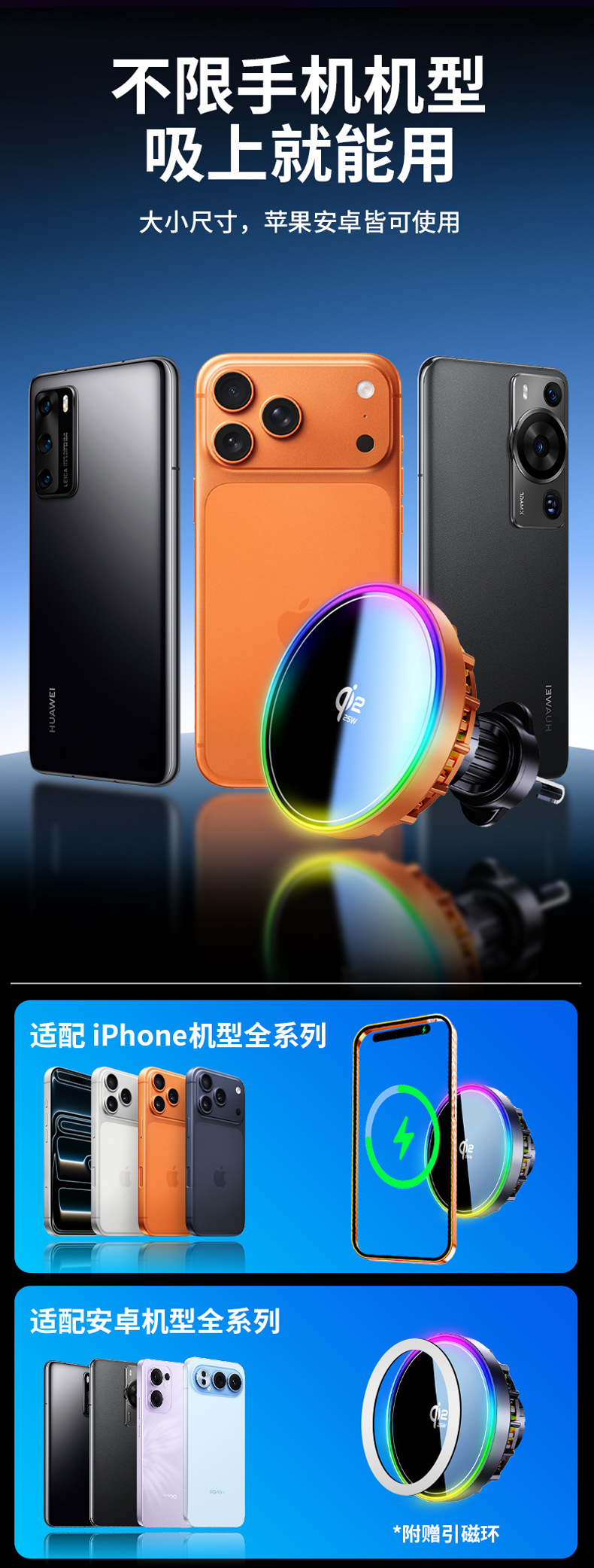 H7 New Model Qi2.2 25W Magnetic Wireless Charging Car Phone Holder with Semiconductor Cooling Fan for Navigation