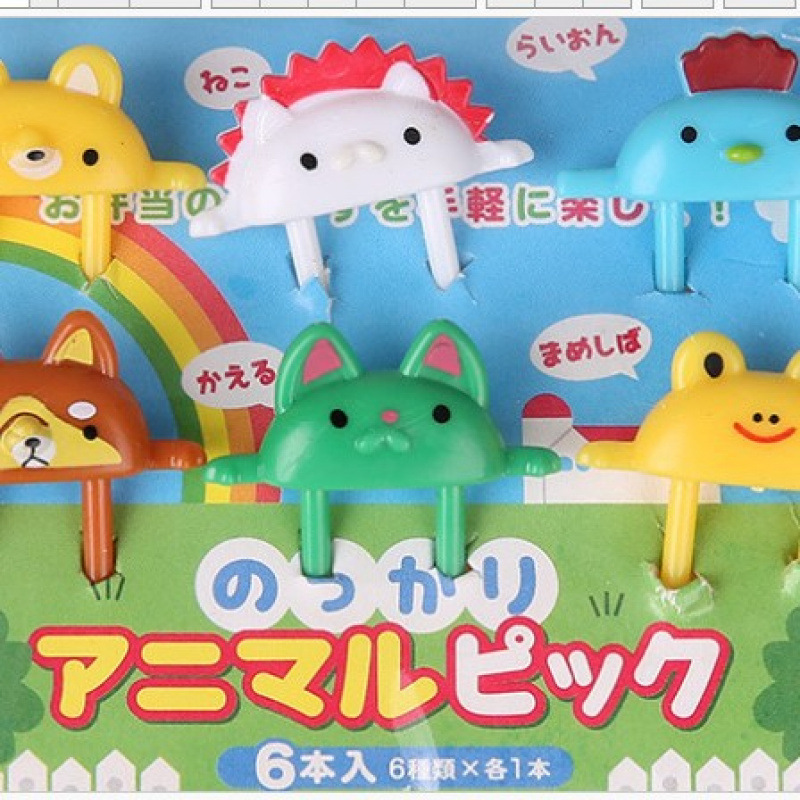Japón hogar dibujos animados horquilla de fruta creativa para niños animales lindos horquilla de fruta de plástico set Bento stick