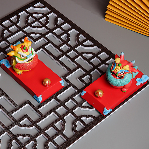 Guochao Dragon Figurine Phone Stand Company Annual Meeting Gift Practical Gift Cultural and Creative 12 Zodiac Dragon Year Gift