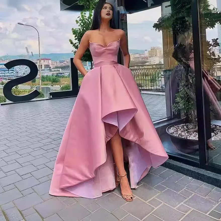 El Comercio exterior europeo y americano Amazon AliExpress deseo vestido de noche sexy tubo superior vestido de banquete simple Vestido de satén
