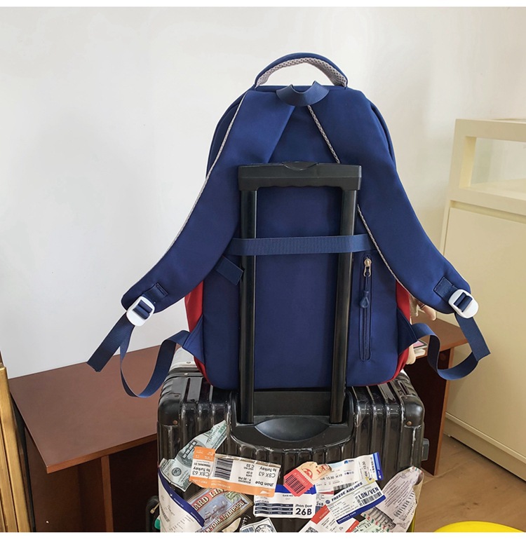 1071g Weight Polyester Lining Material Multicolor Fashion Element Zipper Closure Type Double Shoulder Straps Strap Type Functional Backpack Bags Type Casual, School Occasion Nylon Material Waterproof Function School Backpack Backpack Letter, Color Block Pattern All Seasons Season Unisex Gender Preppy Style, Streetwear Style Square Shape Unisex Nylon Letter Color Block Preppy Style Streetwear Multicolor Square Zipper Functional Backpack 12