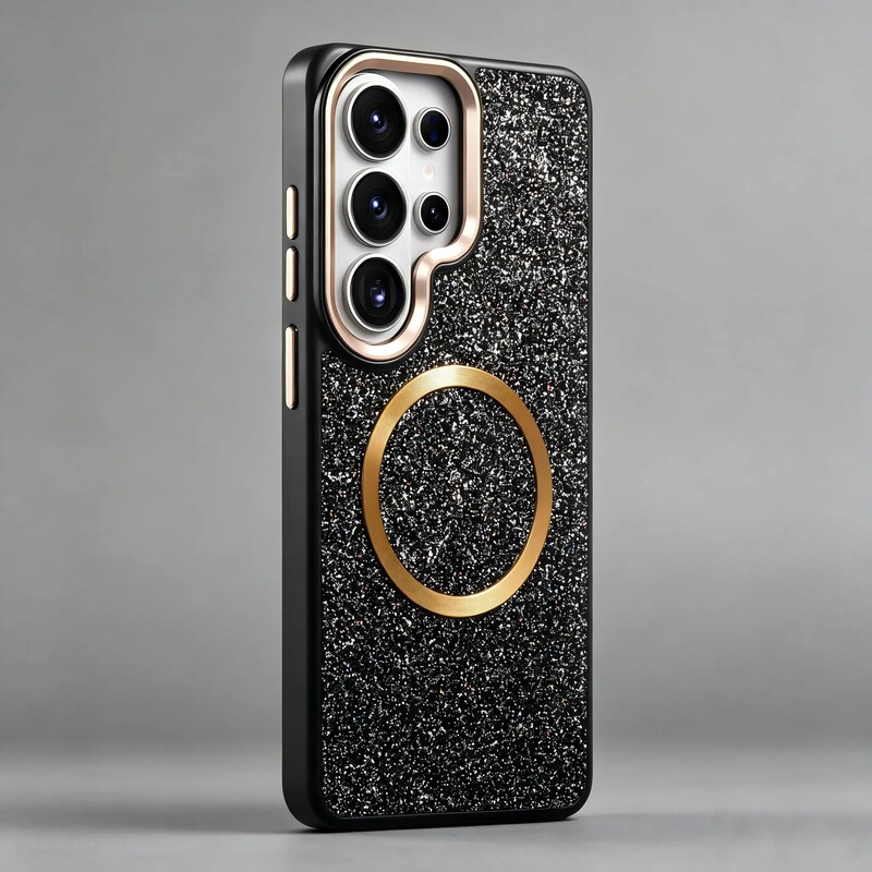 Cross-Border Applicable Samsung S26Ultra Starry Sky Glitter Magnetic Suction Samsung S25Ultra High-End Anti-Fall Phone Case Cross-Border Applicable Samsung S26Ultra Starry Sky Glitter Magnetic Suction Samsung S25Ultra High-End Anti-Fall Phone Case