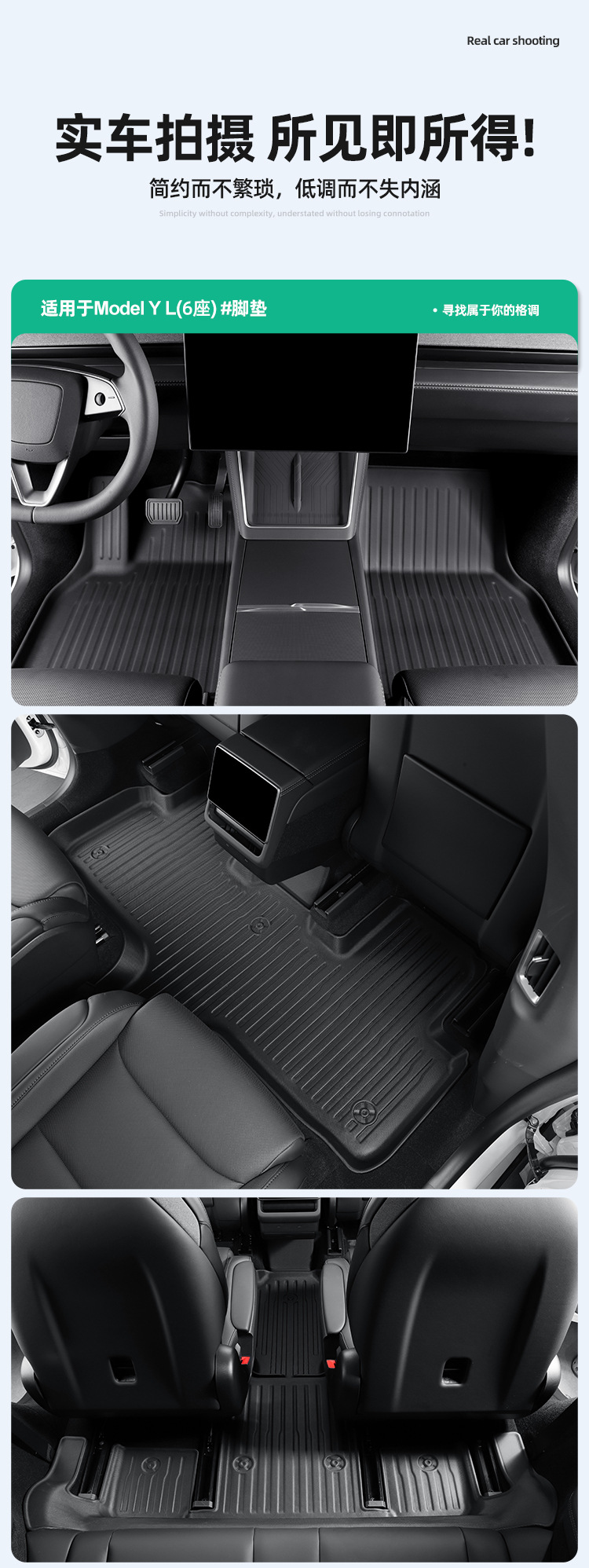 Suitable for 25 Tesla Model Yl Car Floor Mats, Stain-Resistant and Waterproof Special Car Floor Mats, Tpe Floor Mats