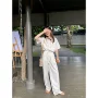 宽松拖地方形直筒阔腿裤