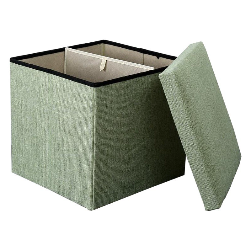 Трансграничный табурет для хранения из хлопка и льна, прямые поставки, складной табурет для домашнего белья, тканевый табурет для пеленания обуви