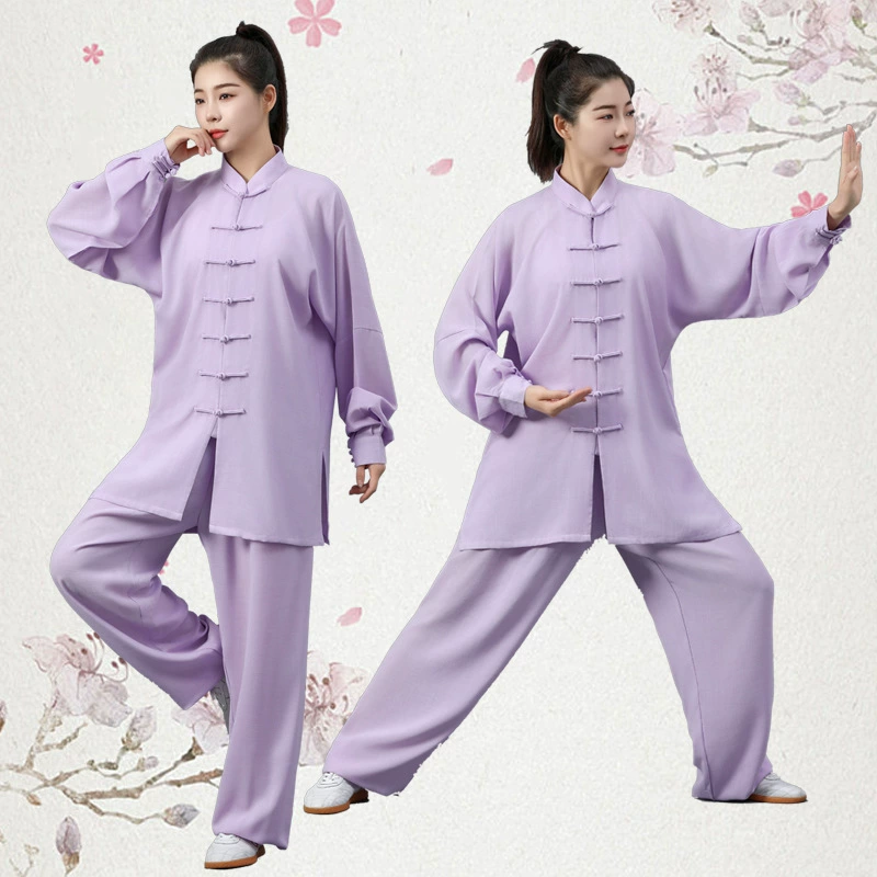 Костюм Тай-Чи из хлопка и льна для медитации в стиле дзен, повседневный костюм для утренних упражнений, костюм для занятий боевыми искусствами, групповые представления по боевым искусствам для мужчин и женщин, восьмисекционный парчовый материал