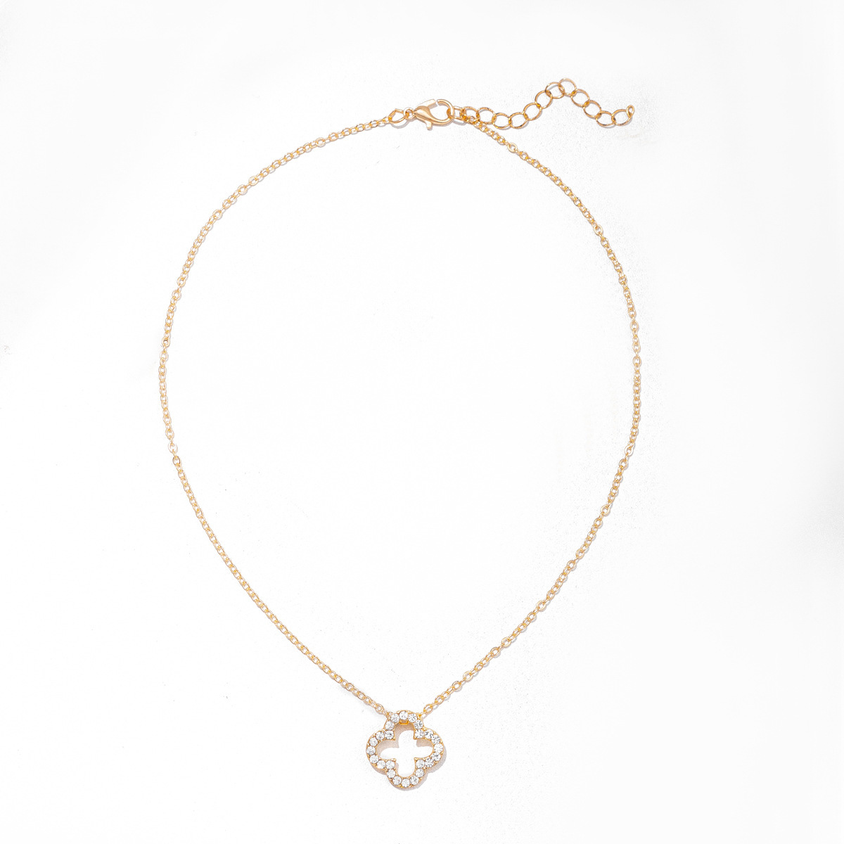 Four-leaf Clover Necklace With Diamond Inlay For Women_voghion.com