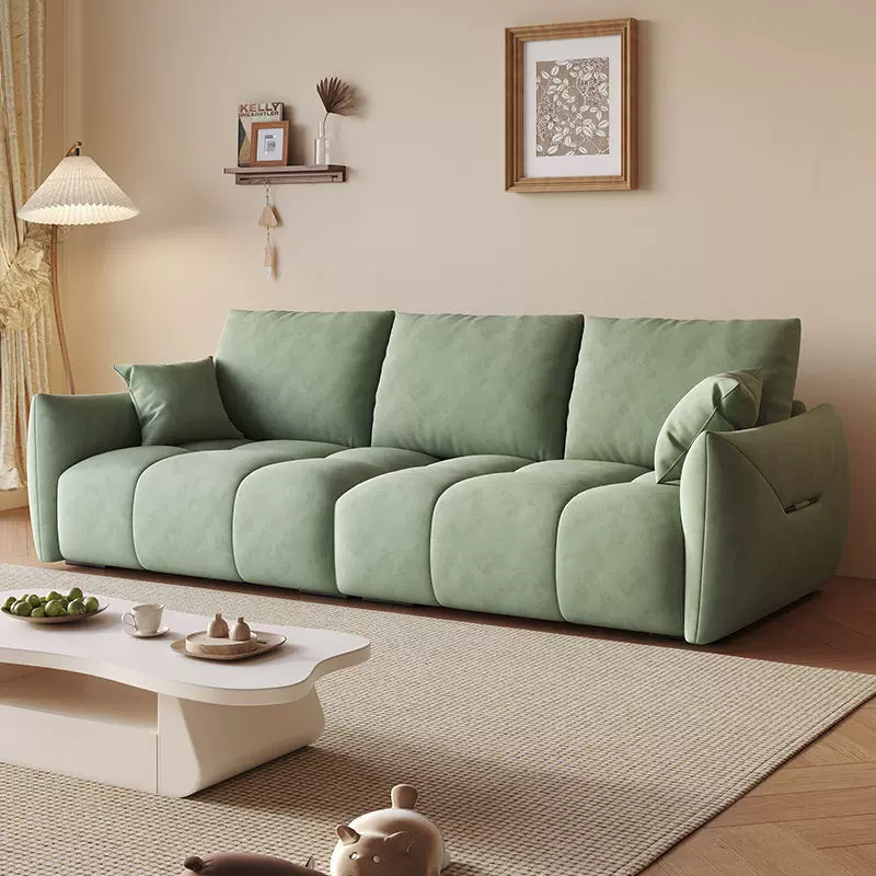 猫抓皮沙发客厅三人位直排沙发一体式耐用现货高级网红轻奢沙发